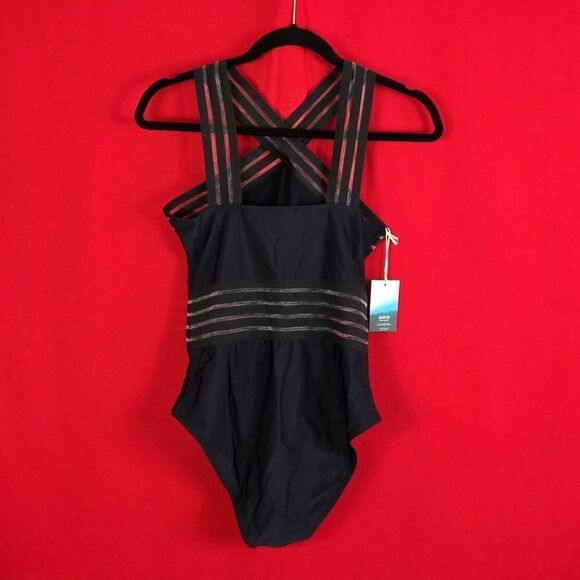NEW AAVA Imogen Crossover One‎ Piece Black Womens Size Large - Picture 5 of 7